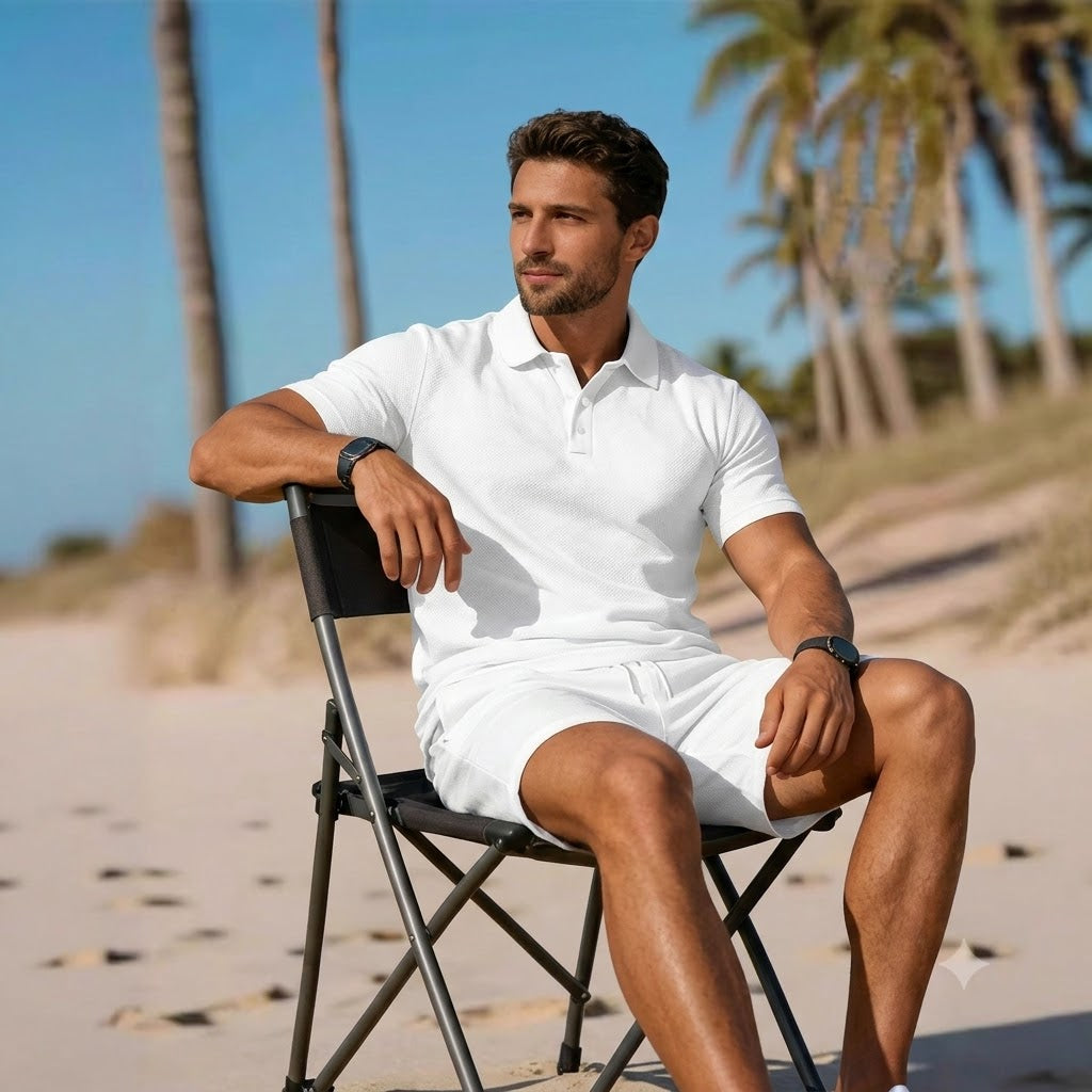 ☀️ Stay Cool & Look Sharp — Men's 2-Piece Polo & Shorts Set