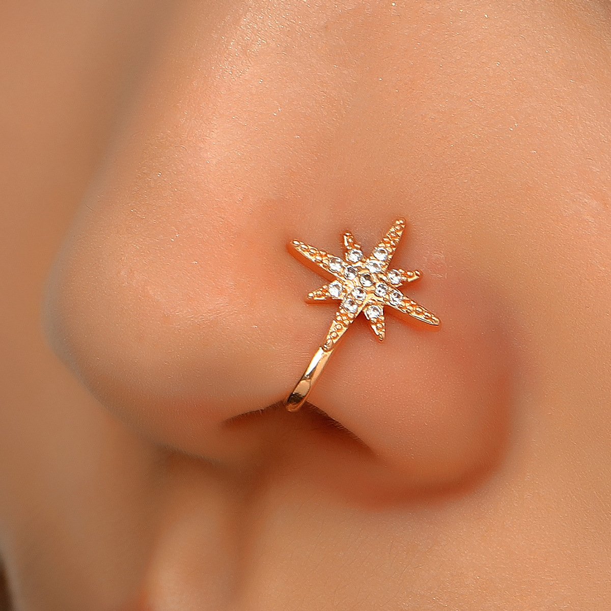 🔥2026 HOT SALE✨9pcs Nose Ring Jewelry Shape Nose Ring Copper Non Piercing Nose Rings