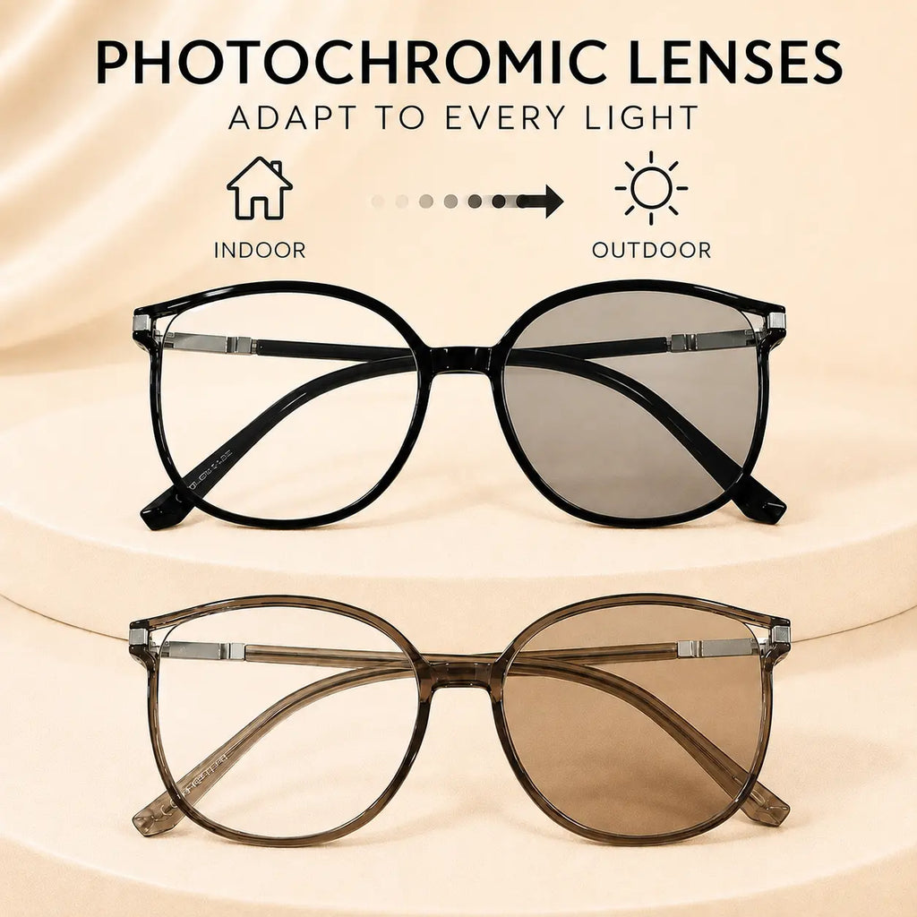 ✨ Photochromic Reading Glasses for Women Lightweight Light-Adaptive Readers with Blue-Light & UV Protection