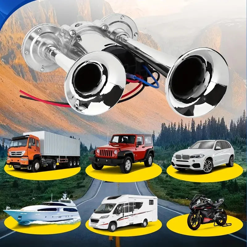 📢🔊 2026 Upgraded 12V 130DB Air Horn Dual Horn Kit with Air Compressor 🚗✨