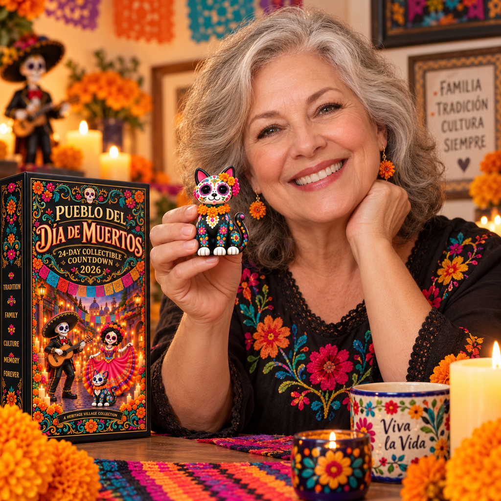 🎁🎁Pueblo del Día de Muertos 2026 – 24-Day Day of the Dead Collectible Countdown Calendar with 24 Unique Miniatures