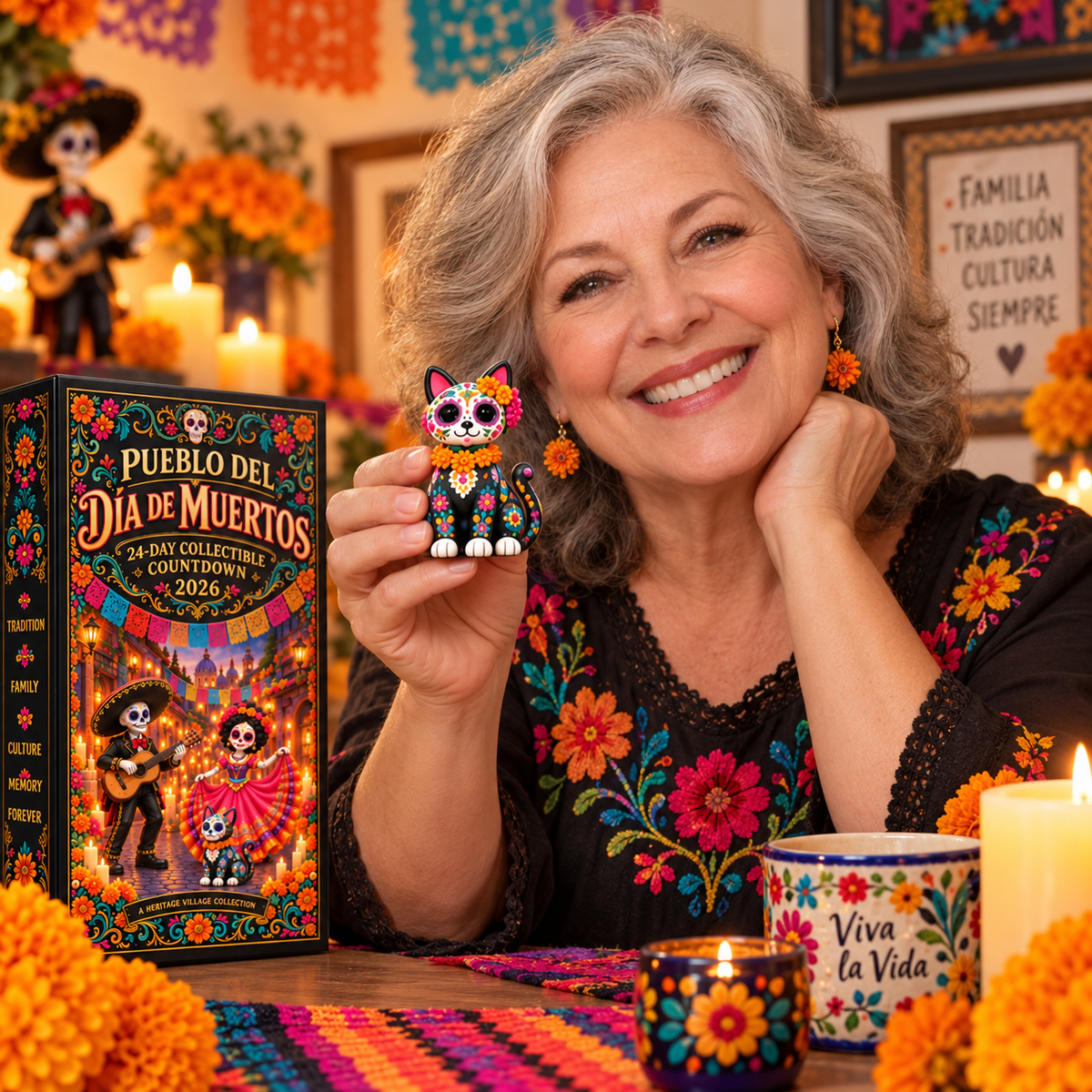 🎁🎁Pueblo del Día de Muertos 2026 – 24-Day Day of the Dead Collectible Countdown Calendar with 24 Unique Miniatures