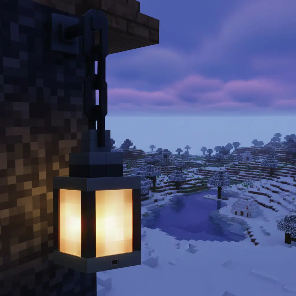 Pixel Minecraft Soul Lantern