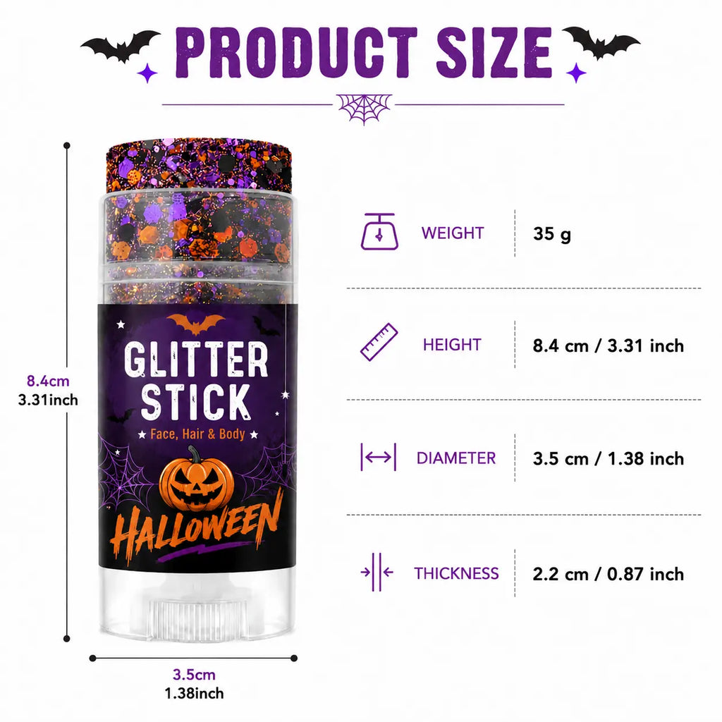 🎃 Halloween Glitter Stick – Sparkle Makeup for Face, Hair & Body | Easy Glitter Glow for Parties & Festivals