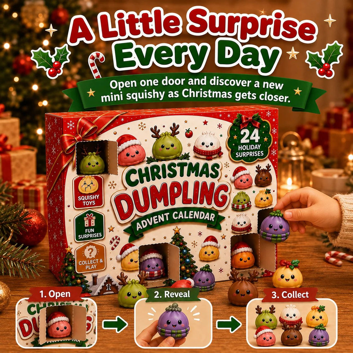 🎅🎅 CHRISTMAS SPECIAL | 24 Days of Mini Squishies – Cute 2026 Advent Calendar with Daily Dumpling Surprises