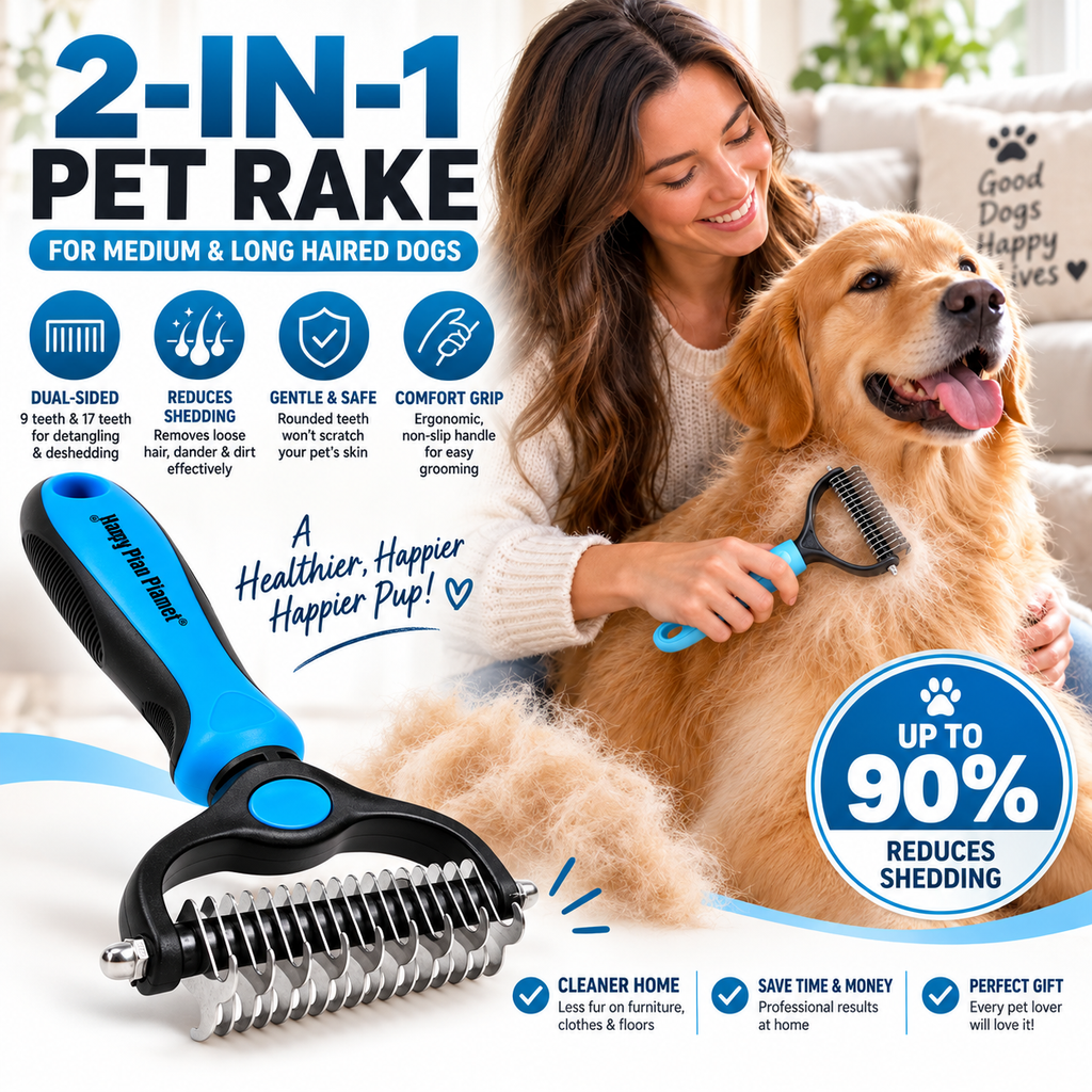 🐕LIMITED TIME 50% OFF!⏳🔥FurEase™ 2-in-1 Deshedding & Dematting Pet Brush