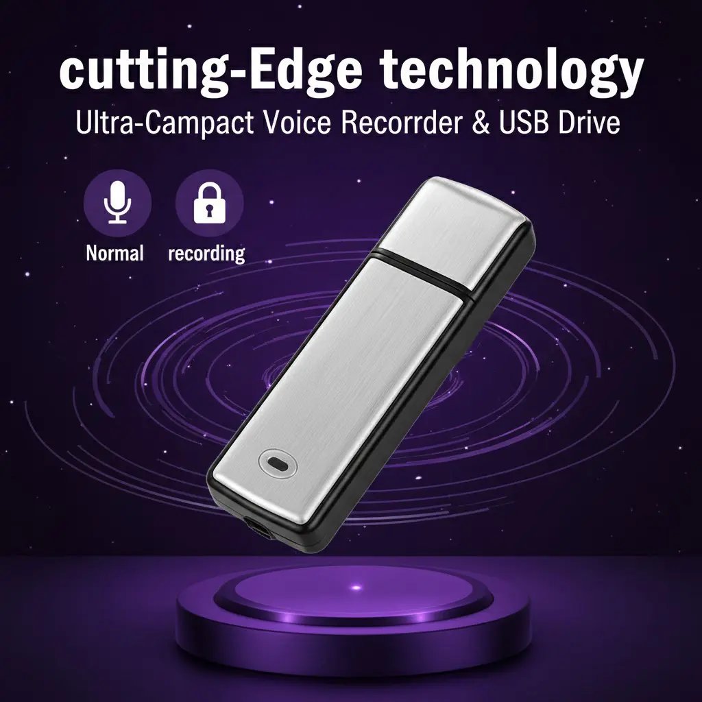 🎙️💾 USB Flash Drive Voice Recorder 2-in-1 – Voice Activated, Smart Noise Reduction, Auto File Save 🔊✨