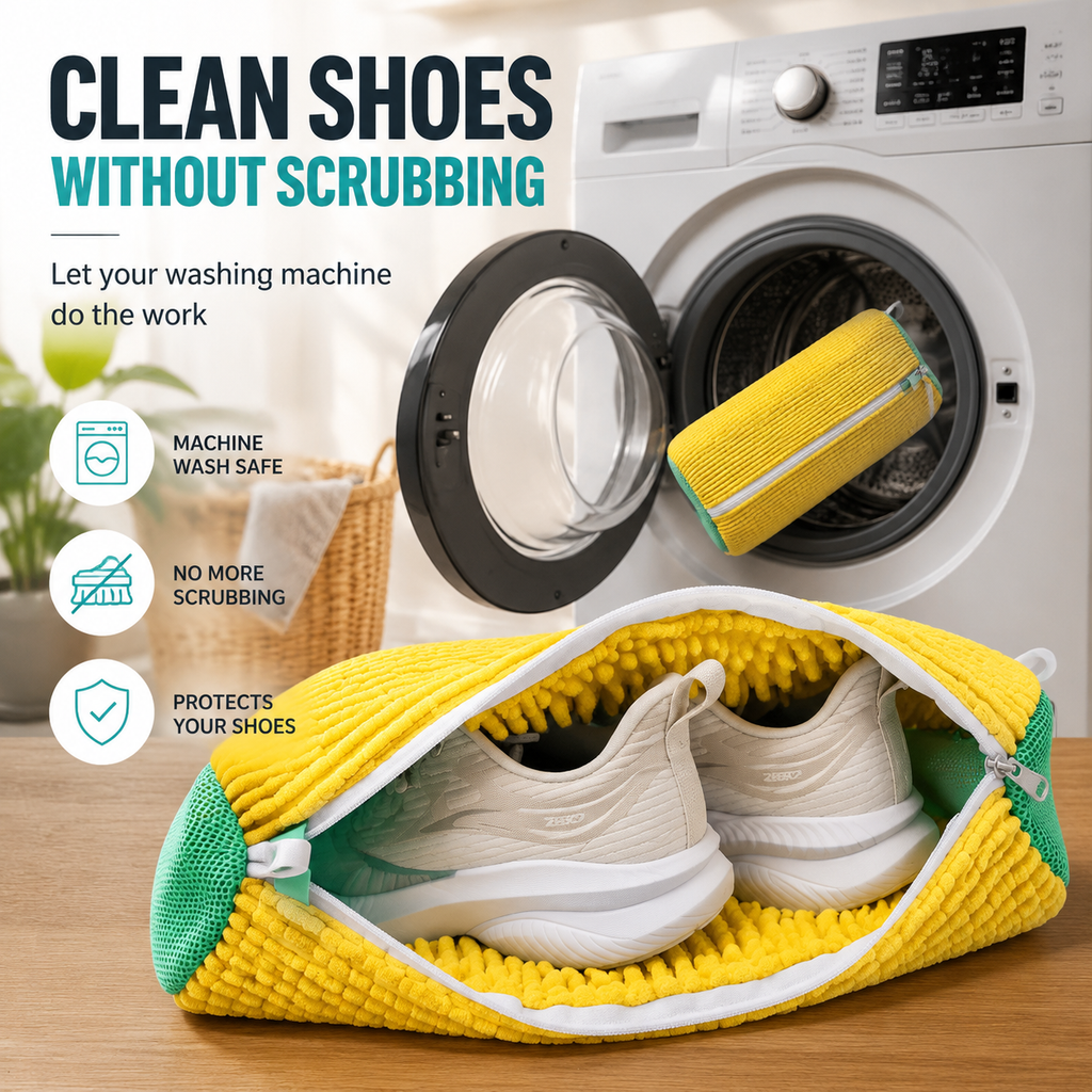 👟👟  No-Scrub Shoe Washing Bag – Clean & Protect Your Sneakers In The Washing Machine
