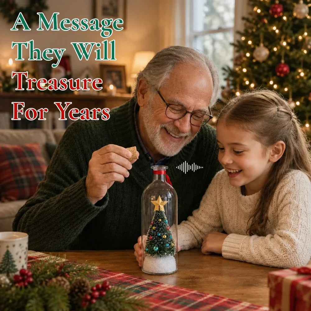 🎄🎙️ RUXACTY Recordable Christmas Message in a Bottle Ornament – Voice Keepsake 🎁✨