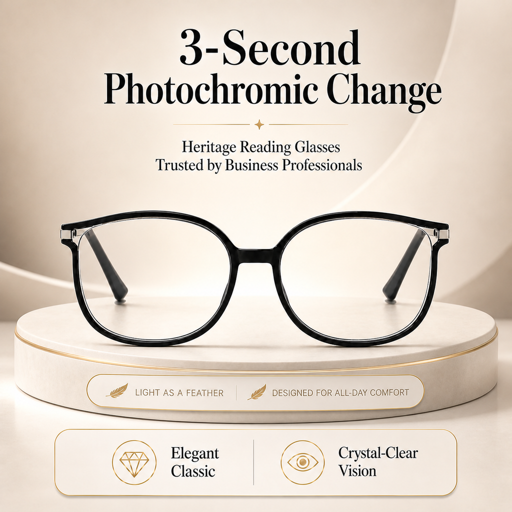 ✨ Photochromic Reading Glasses for Women Lightweight Light-Adaptive Readers with Blue-Light & UV Protection