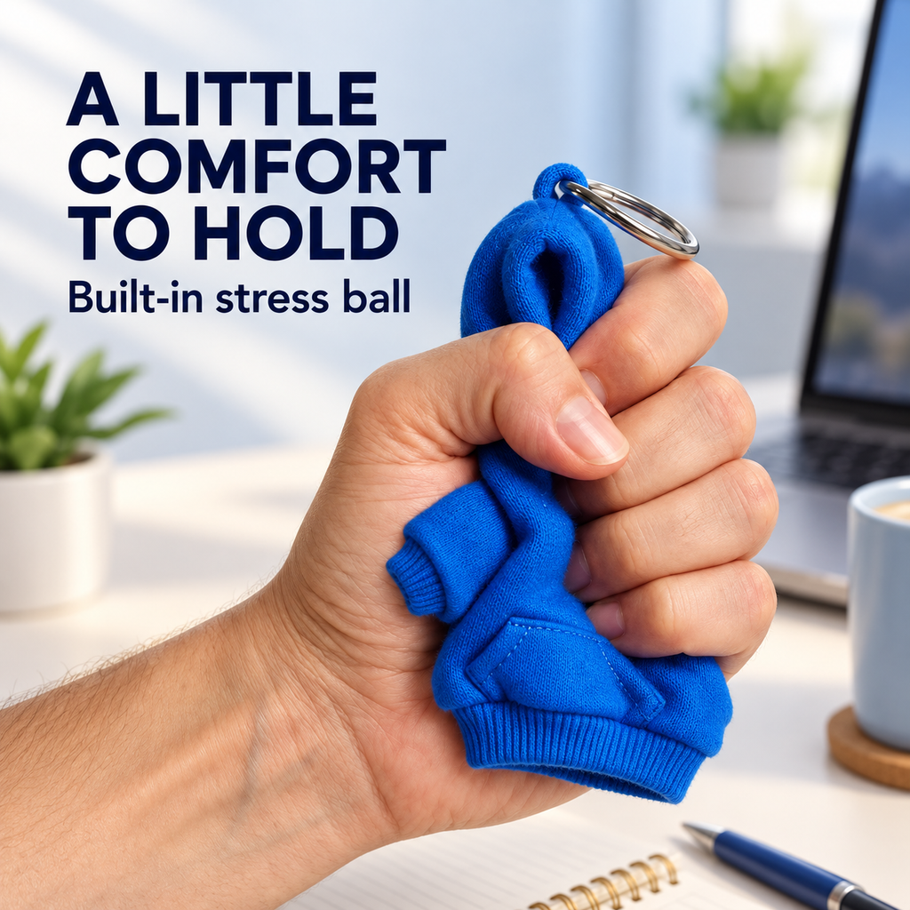 🧥🔑 Hoodie Keychain | Miniature Stress Ball Hoodie Clip-On Keychain Charm 😌✨