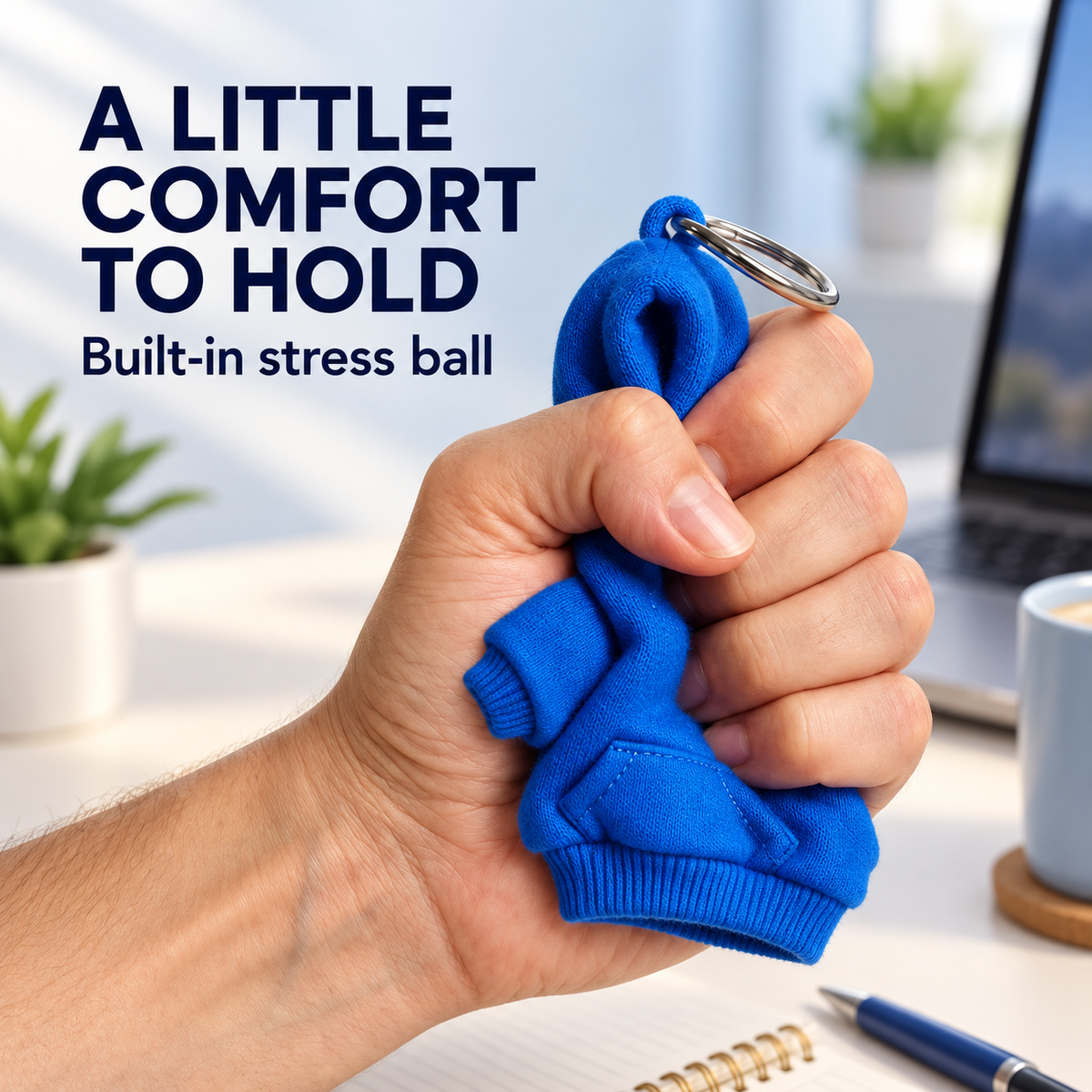 🧥🔑 Hoodie Keychain | Miniature Stress Ball Hoodie Clip-On Keychain Charm 😌✨