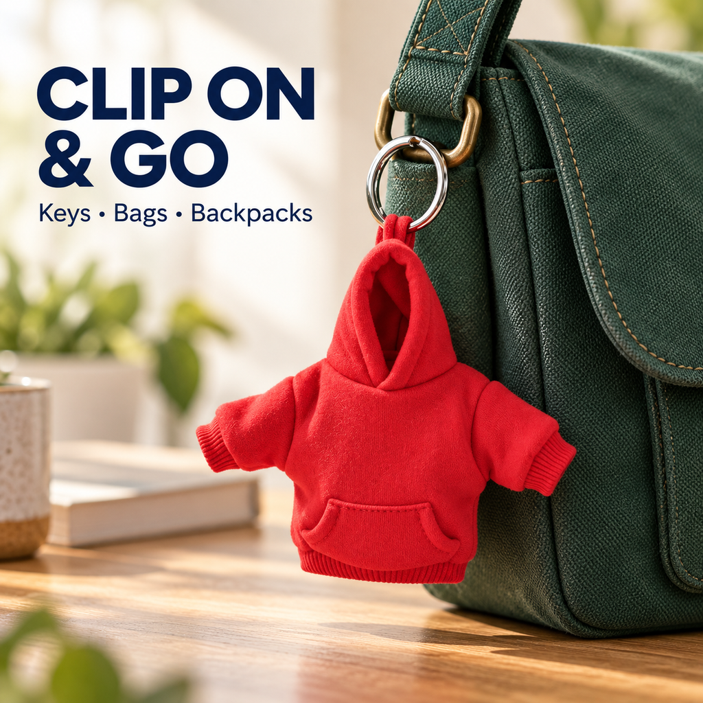 🧥🔑 Hoodie Keychain | Miniature Stress Ball Hoodie Clip-On Keychain Charm 😌✨
