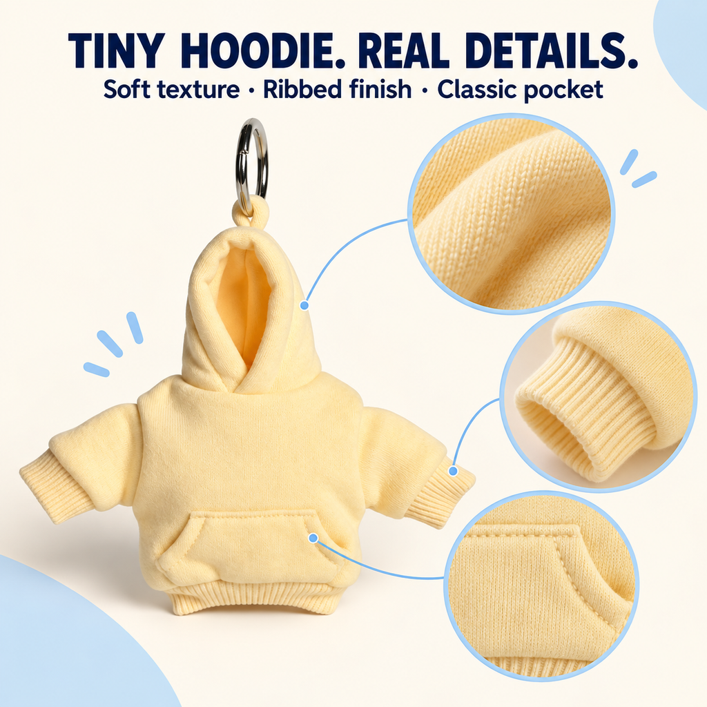 🧥🔑 Hoodie Keychain | Miniature Stress Ball Hoodie Clip-On Keychain Charm 😌✨