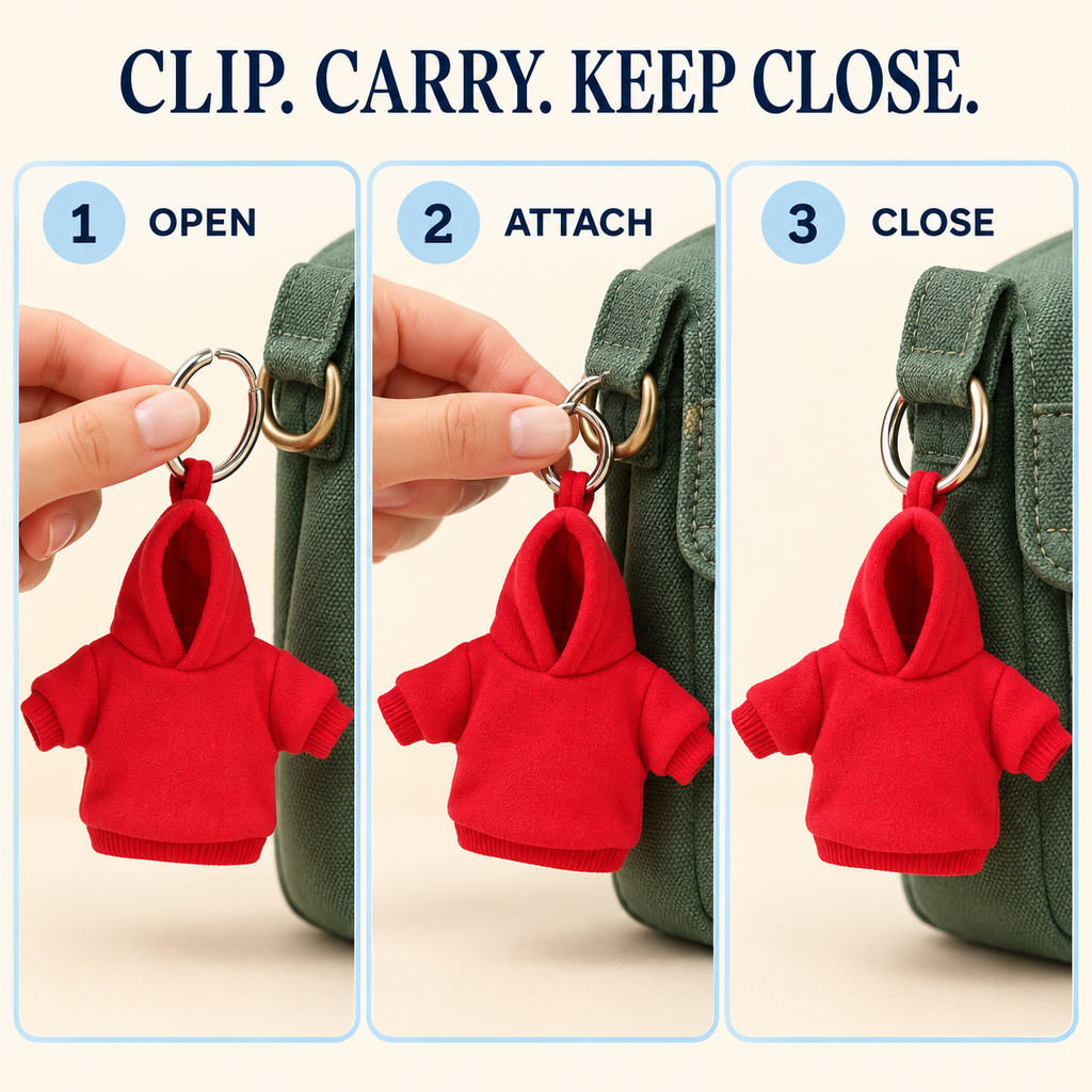 🧥🔑 Hoodie Keychain | Miniature Stress Ball Hoodie Clip-On Keychain Charm 😌✨