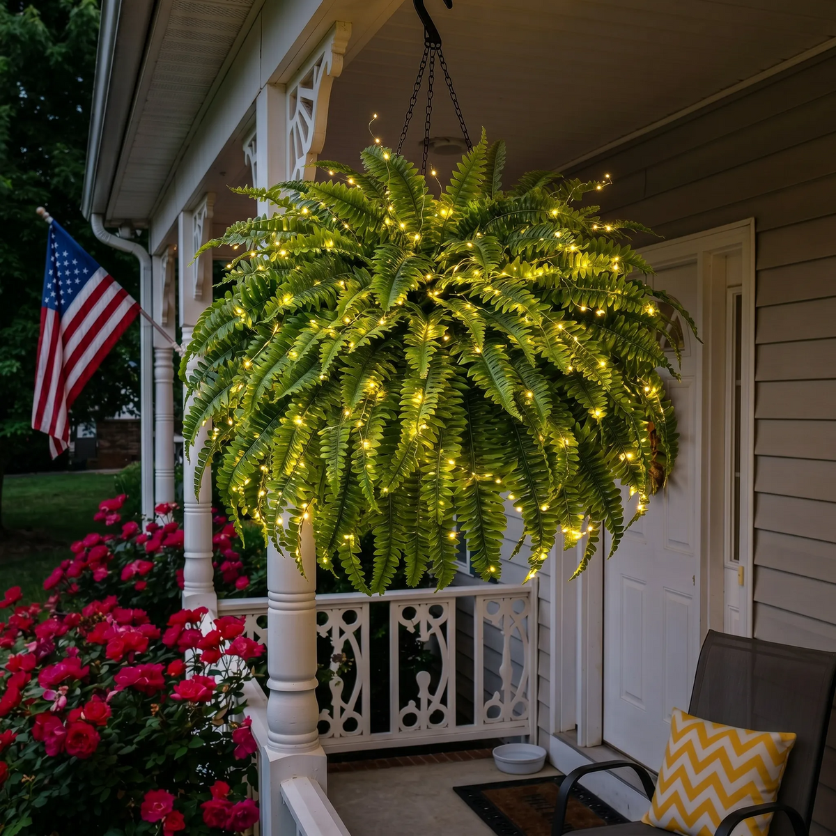 💛Glowing Boston Ferns with Lights – 🌿 Zero Watering, Zero Maintenance🌿