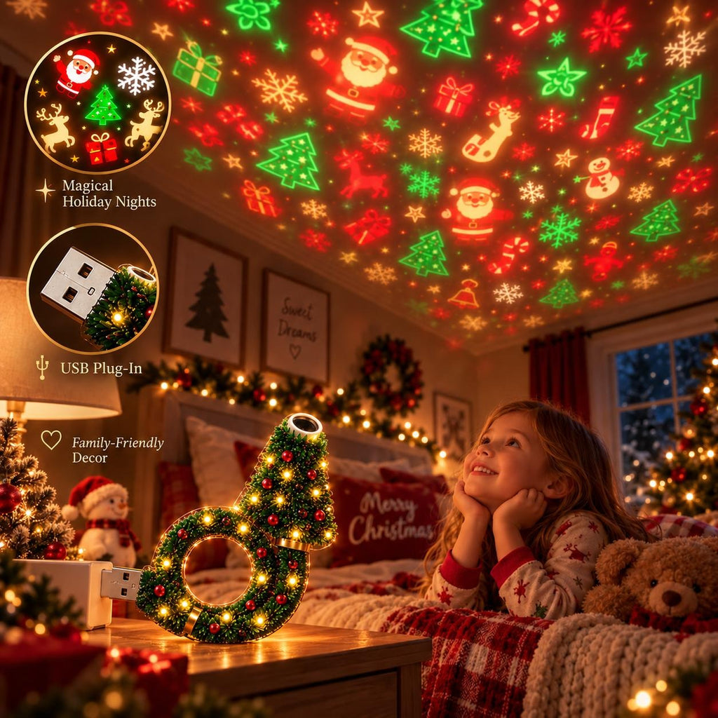 🎁Christmas Ceiling Projection Light – 6 Magical Holiday Designs In One Lamp
