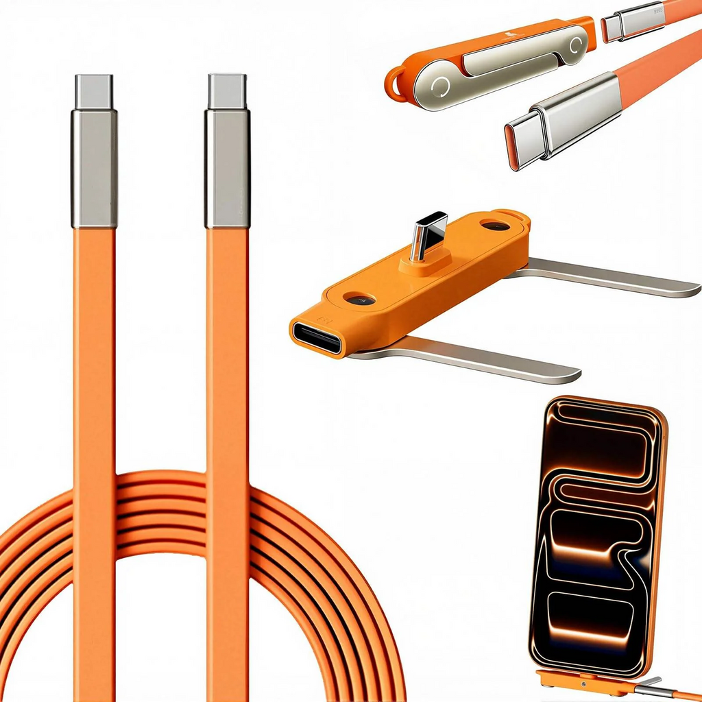 24ow SuperCharge Durable 2-in-1 Cable Charger Detachable USB-C Power