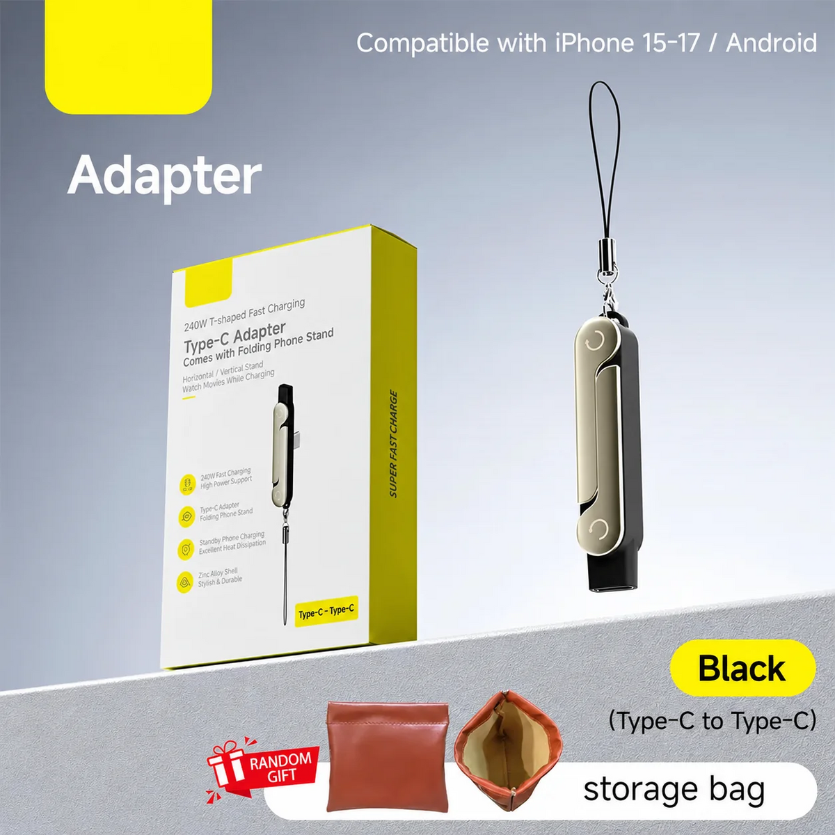 24ow SuperCharge Durable 2-in-1 Cable Charger Detachable USB-C Power