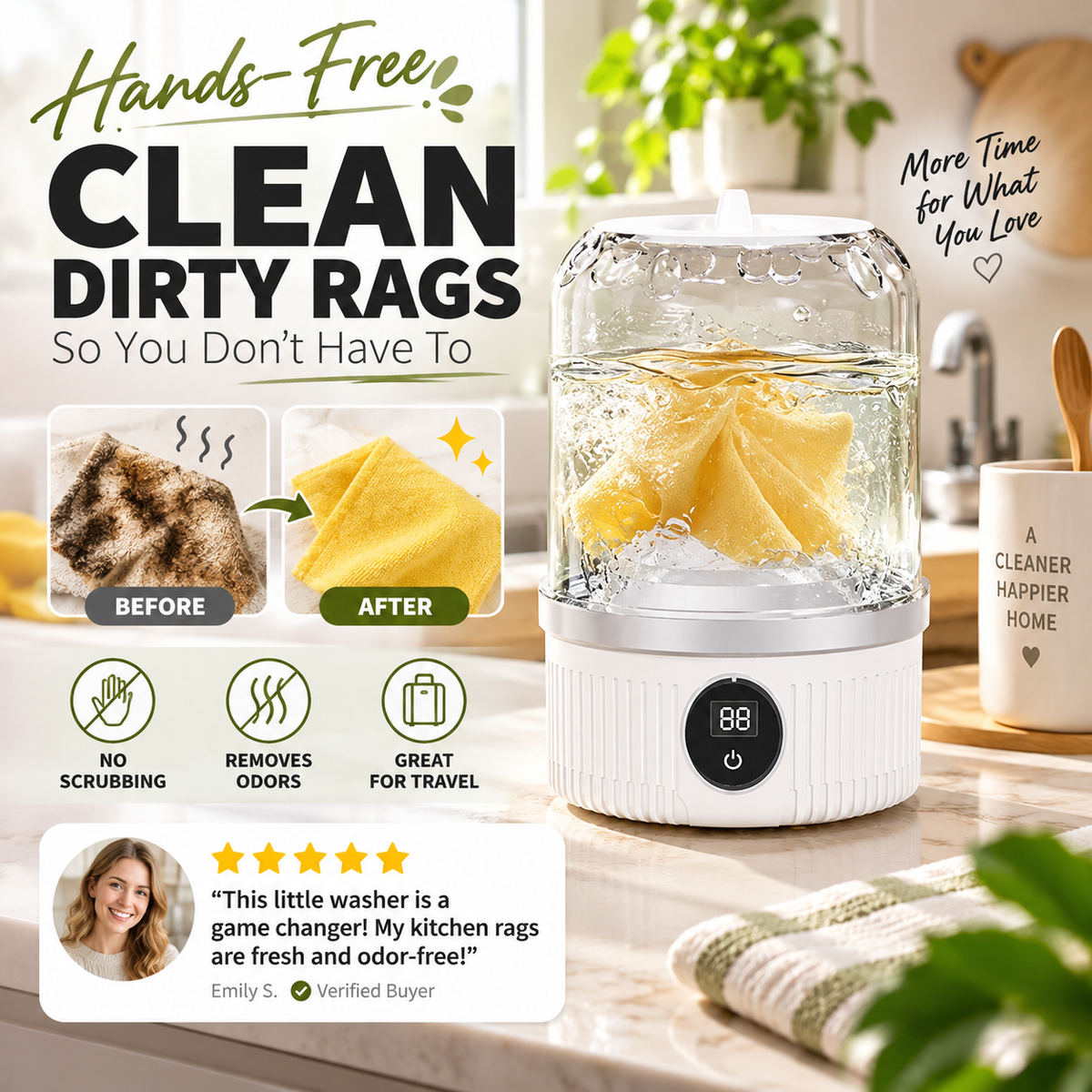 🧺🔋 Mini Portable Cordless Washing Machine – Rechargeable Underwear & Sock Washer 🧦✨