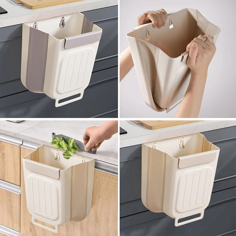 🗑️ LIMITED-TIME 50% OFF! 💫 Collapsible Hanging Trash Can for Kitchen Cabinet Door – Space-Saving Waste Bin (6L/11L)🗑️🗑️