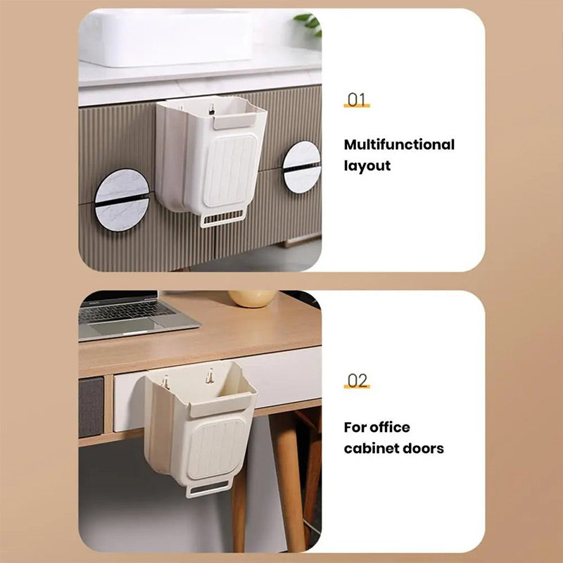 🗑️ LIMITED-TIME 50% OFF! 💫 Collapsible Hanging Trash Can for Kitchen Cabinet Door – Space-Saving Waste Bin (6L/11L)🗑️🗑️