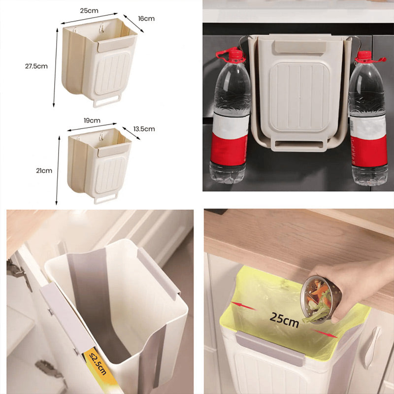 🗑️ LIMITED-TIME 50% OFF! 💫 Collapsible Hanging Trash Can for Kitchen Cabinet Door – Space-Saving Waste Bin (6L/11L)🗑️🗑️