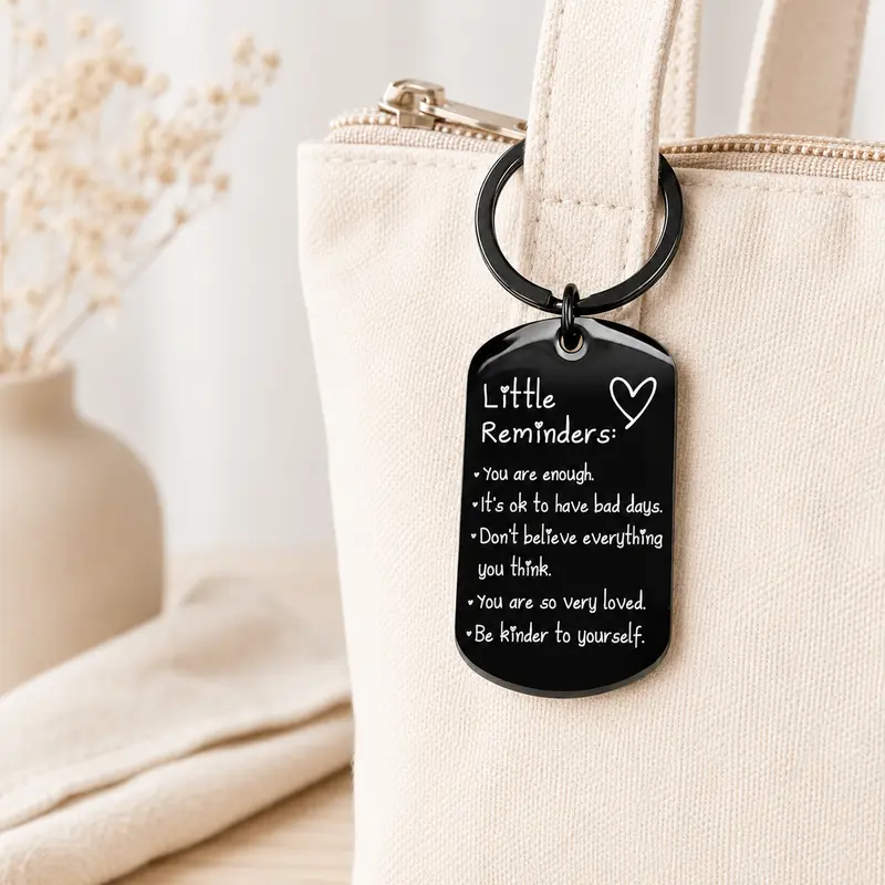 Engraved Inspirational Stainless Steel Keychain💕The best gift of companionship for family and friends.