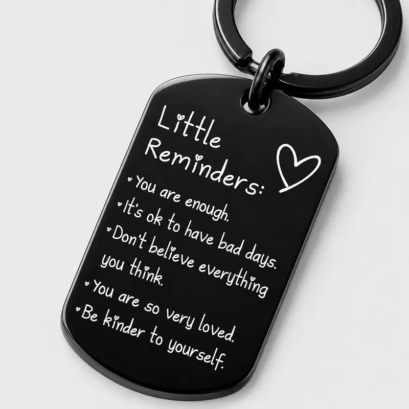 Engraved Inspirational Stainless Steel Keychain💕The best gift of companionship for family and friends.