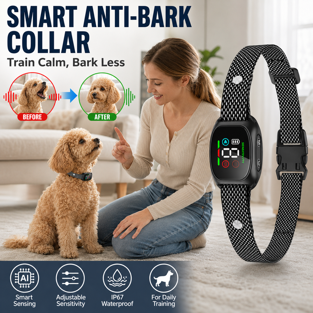 🐕LIMITED TIME 50% OFF!⏳🔥🐶 No-Shock Anti-Bark Collar with Beep and Vibration