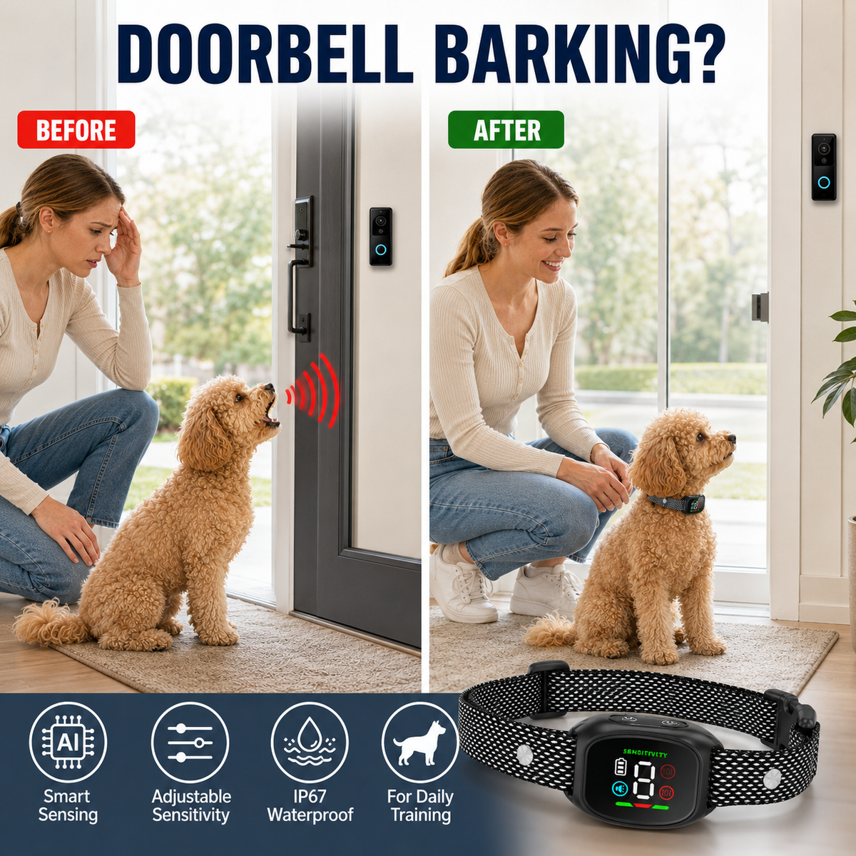 🐕LIMITED TIME 50% OFF!⏳🔥🐶 No-Shock Anti-Bark Collar with Beep and Vibration