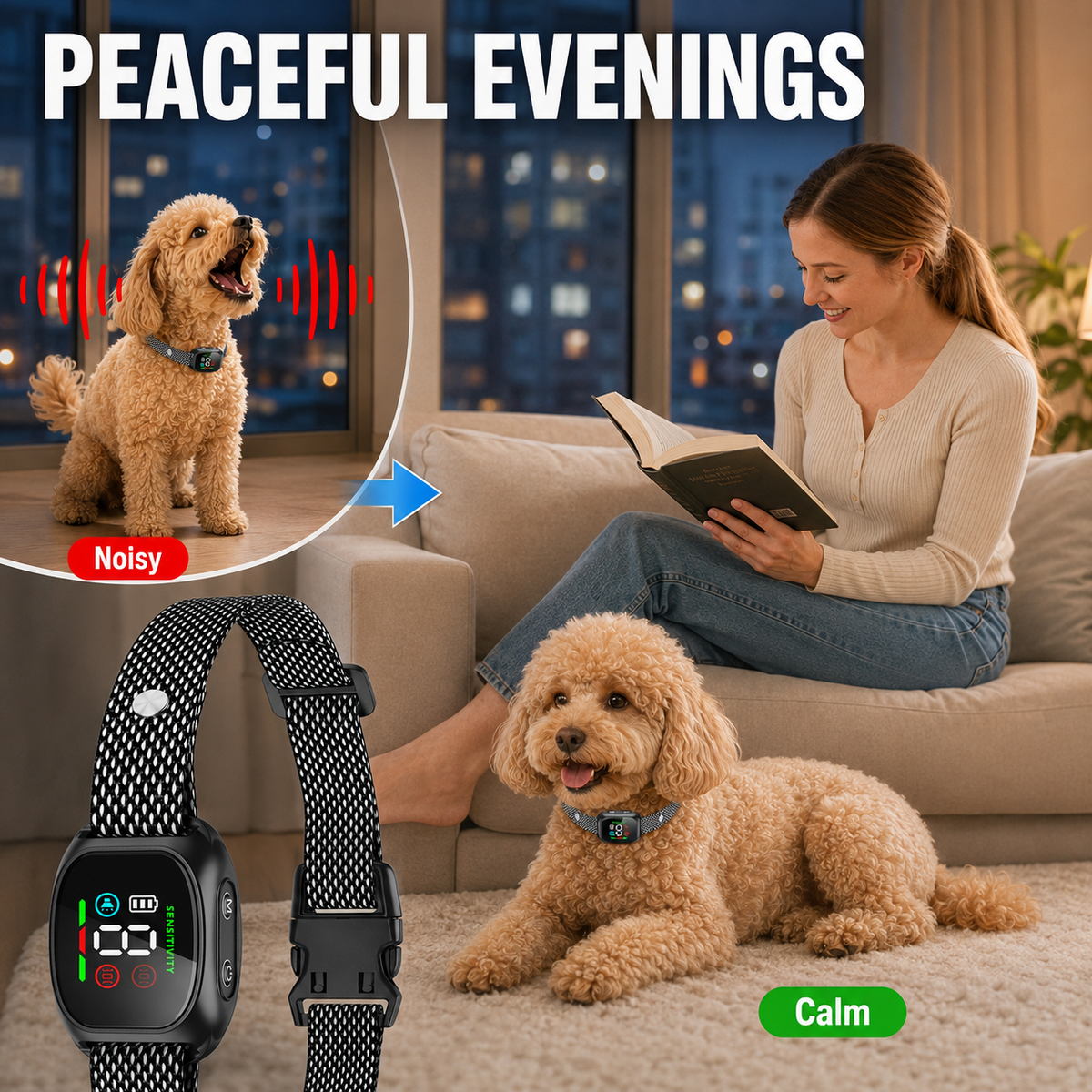 🐕LIMITED TIME 50% OFF!⏳🔥🐶 No-Shock Anti-Bark Collar with Beep and Vibration