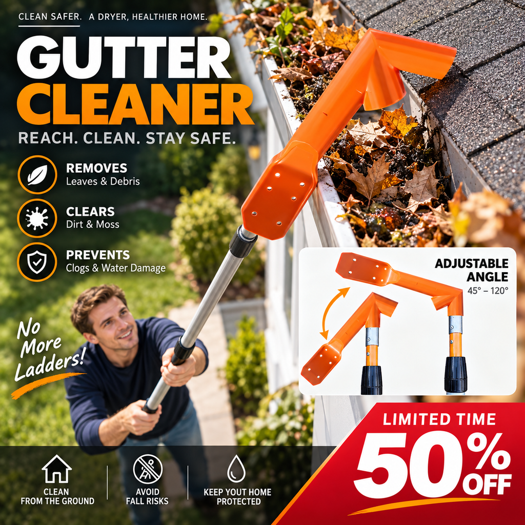 🍂 Adjustable Gutter Cleaning Tool – Ground-Level Leaf & Debris Remover | No-Ladder Reach for Easy Gutter Maintenance