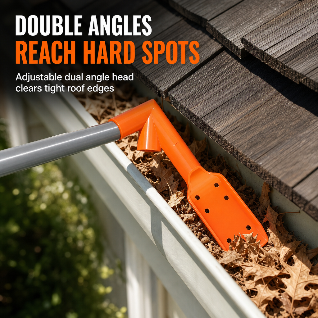 🍂 Adjustable Gutter Cleaning Tool – Ground-Level Leaf & Debris Remover | No-Ladder Reach for Easy Gutter Maintenance