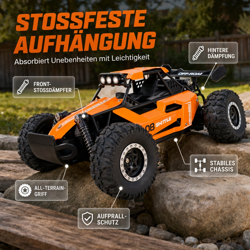 🏎️ 50% OFF NOW! High-Speed RC Off-Road Car – 4WD, Shock-Absorbing Suspension & LED Lights ✨
