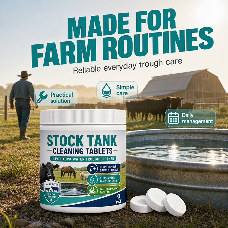 💧 Stock Tank Cleaning Tablets - Effervescent Trough Grime & Buildup Remover 🐮