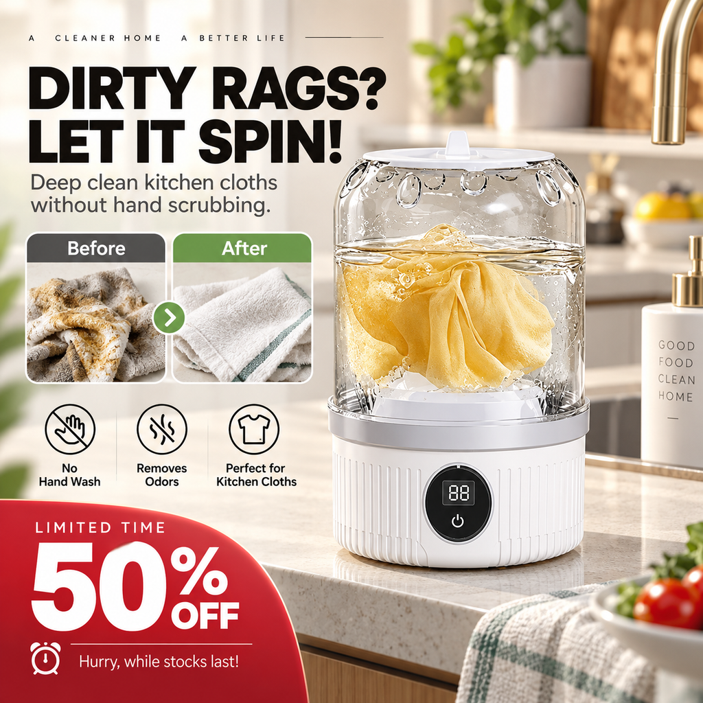 🧺🔋 Mini Portable Cordless Washing Machine – Rechargeable Underwear & Sock Washer 🧦✨